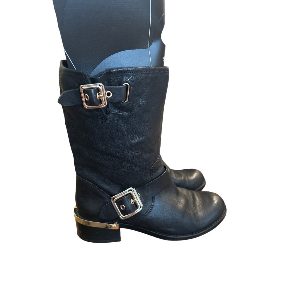 Women’s Vince Camuto Black Leather Biker Boots. Size 7.5